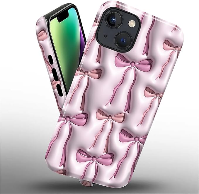 for iPhone 13/14 Case, HL2 Abstract Ribbons Bows Hybrid 2 Layer Hard Shell - Image 2