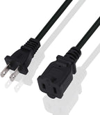 Short Extension Cord 1 FT, US Male/Female Power Cable by Yeatel