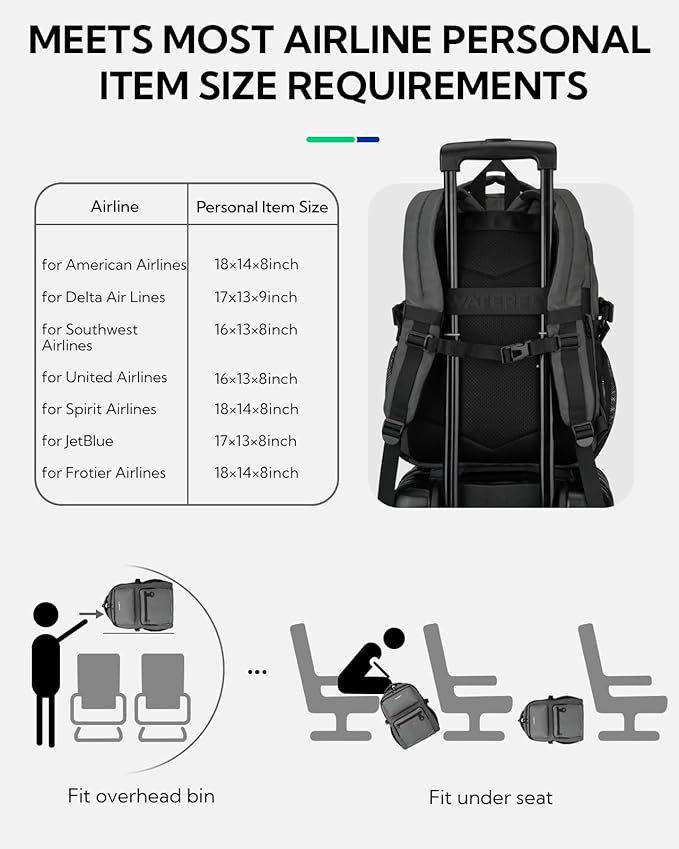 WATERFLY Travel Laptop School Backpack: Big Student College Middle School - Image 6