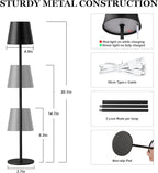 Kakanuo 20" Cordless Table Lamp Rechargeable Black - Image 2