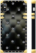 Compatible with iPhone Xs Max Case, Shiny Black Sofa Crystal Luxury Golden - Image 3