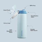 Insulated Water Bottle with Straw - Image 4