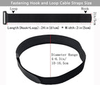 6 Pack Reusable Fastening Cable Ties and Cable Straps, Adjustable Multi-Purpose - Image 2