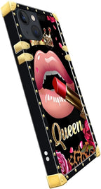 Compatible with iPhone 15 Case, Glitter Red Rose Queen Leopard Lipstick Luxury - Image 4