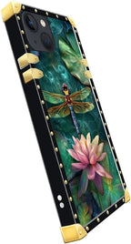 Compatible with iPhone 15 Case, Colourful Dragonfly Pink Lily Pads Luxury - Image 4
