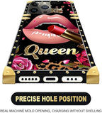 Compatible with iPhone 16 Pro Max Case, Glitter Red Rose Queen Leopard Lipstick - Image 5
