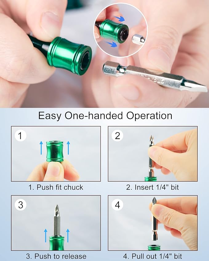 katerk 6pcs 1/4 inch Hex Shank Aluminum Alloy Screwdriver Bits Holder 8 Sets - Image 6