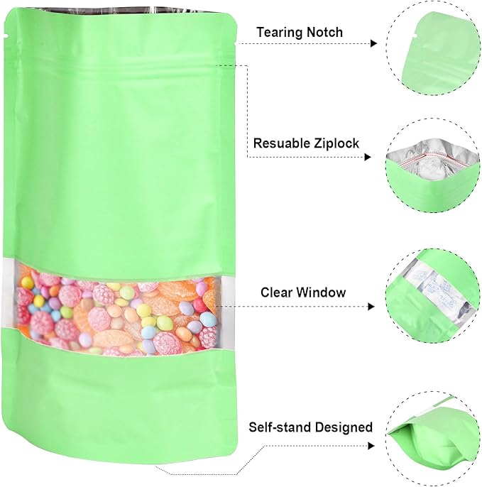 4.7"x7.8" 120pcs Mylar Bags for Food Storage, Smell Proof Bag - Image 3