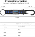 Short Thin Blue Line Paracord Keychain Neck Lanyard - Image 2