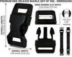 5/8" Black Plastic Side Release Buckle Curved Quick Release - Image 2