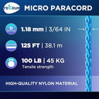 TECEUM Micro Paracord – 1.18 mm X 125 ft – Micro Utility Cord – Thin Braided - Image 2