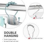 Bathway Shower Curtain Hooks, Shower Curtain Rings Rust Proof Double Hook - Image 3
