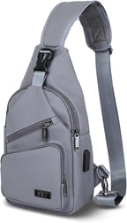 AMJ Crossbody Sling Bag Men Women, Casual Shoulder Backpack, Chest Daypack by AMJ