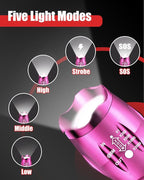 Victoper LED Flashlight 2 Pack Pink, Bright High Lumens Tactical Flashlights - Image 4