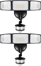 LUTEC 2 Pack 74W 8000 Lumen Motion Sensor Outdoor Lights, 5000K Daylight by LUTEC
