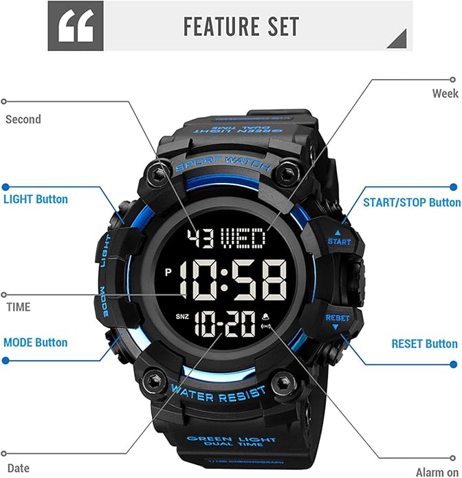 FANMIS Mens Military Multifunction Digital LED Watch Electronic Waterproof - Image 6