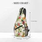 Pineapple Crossbody Sling Bag for Women Men Tropical Fruits Hibiscus Flowers - Image 2