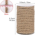 Vivifying Jute Rope, 50 Feet 8mm Natural Heavy Duty Twine - Image 2