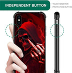 for iPhone Xs Max Case, Gestures Funny Skull Pattern Graphic Design Girl Boy - Image 6