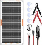 OYMSAE White 10W Solar Car Battery Charger Portable 12V Trickle Battery Charger by OYMSAE