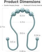 Bathway Shower Curtain Hooks, Shower Curtain Rings Rust Proof Double Hook - Image 5