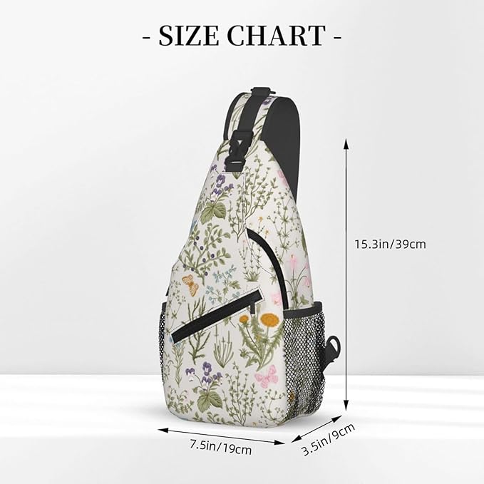 Tropical Floral Plant Crossbody Sling Bag - Image 2