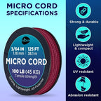 TECEUM Micro Paracord – 1.18 mm X 125 ft – Micro Utility Cord – Thin Braided - Image 4