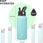 Konokyo 32 oz Insulated Water Bottle Stainless Steel Sport Bottles - Image 5