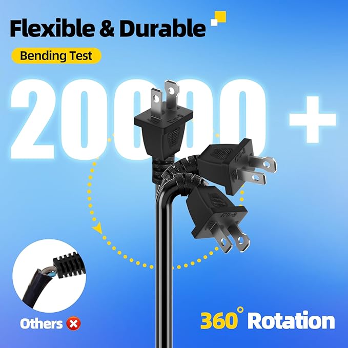 UL Listed Outdoor Extension Cord 2 Prong 25 FT Polarized Plug SJTW 16/2 Gauge - Image 3