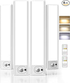 4Pack 7.8inch Under Cabinet Lighting, Rechargeable Motion Sensor Light Wireless by AMETHEUS