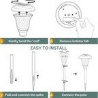 GIGALUMI 8 Pack Solar Pathway Lights, Solar Garden Lights Outdoor Warm White - Image 7