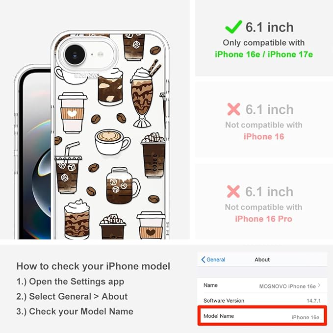MOSNOVO for iPhone 17e Case/iPhone 16e Case, Shockproof Military-Grade - Image 2