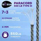 TECEUM Reflective Paracord Rope 1000 – 1000ft/200ft/100ft/50ft – 40+ Colors – - Image 2