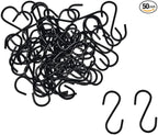 50pcs 1.7 Inch Black Iron Mini S Hooks Multipurpose Hangers by Unknown
