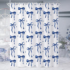 Navy Bow Shower Curtain - Image 3