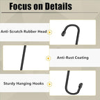 Dpyrrhic 6 Pack 14 Inch Black Extra Matel Heavy Duty Hook - Image 5