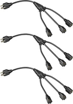 DEWENWILS Extension Cord Splitter 1 to 3, 18 Inch 16/3 Heavy Duty SJTW Wire by DEWENWILS