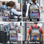 K-Cliffs Large Transparent Backpack Clear Heavy Duty School Bag Durable Student - Image 6