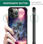 for iPhone 12 Pro Max Case, Star Two Wolfs Howling Pattern Graphic Design Girl - Image 4