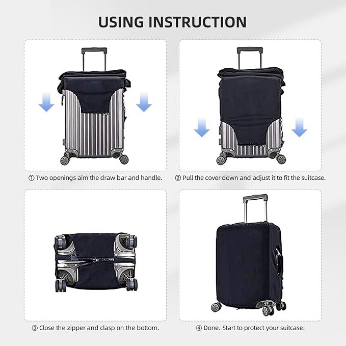 Black Cat Elastic Luggage Cover, Suitcase Protector - Image 7