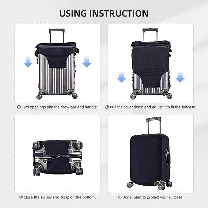 Black Cat Elastic Luggage Cover, Suitcase Protector - Image 7