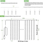 Solhice LED Curtain Lights Outdoor 50ft x10ft, 1000 LED Plug in Hanging String - Image 7