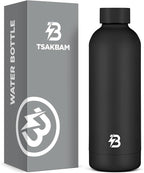 Insulated Water Bottle with Lid, 17 oz Reusable Leak-Proof Metal Stainless by TSAKBAM