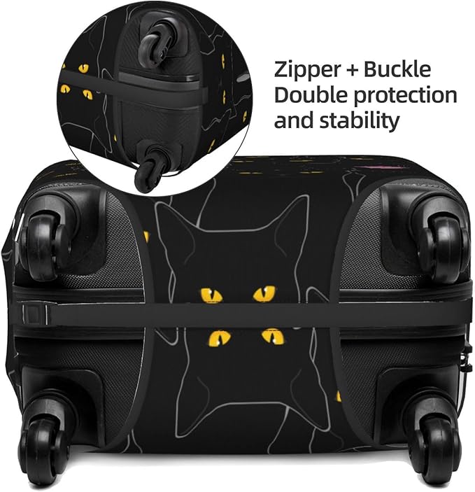 Black Cat Elastic Luggage Cover, Suitcase Protector - Image 4