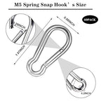 40 PCS 2'' Spring Snap Hook Carabiner, M5 3/16 Inch Galvanized Silver Steel - Image 2