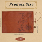 GORGECRAFT Canvas PU Leather Pencil Bag Strap Vintage Treasure Map Compass - Image 2