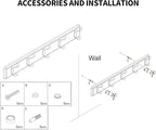 Badiano Wooden Coat Rack, Wall-Mounted Organizer - Image 7