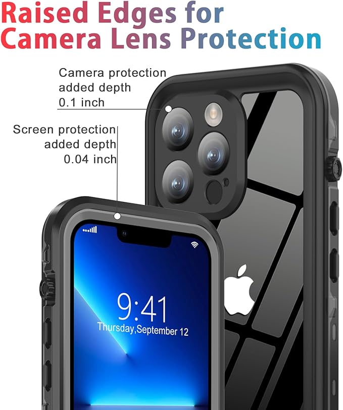 for iPhone 13 Pro Case Waterproof Shockproof Dustproof Full-Body Sturdy - Image 2
