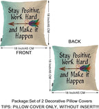 Swono Pillow Covers 18X18 Inch Set of 2 Life Quote, Throw Pillow Cases Stay - Image 6