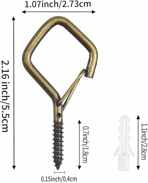15 Pcs Bronze Eye Hooks Screw Heavy Duty, Ceiling Hooks - Image 2